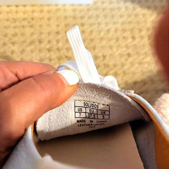 NEW Soludos for Anthropologie "Ibiza" White Tie Dye Leather Sneakers 7M Ret $139 - Picture 9 of 9